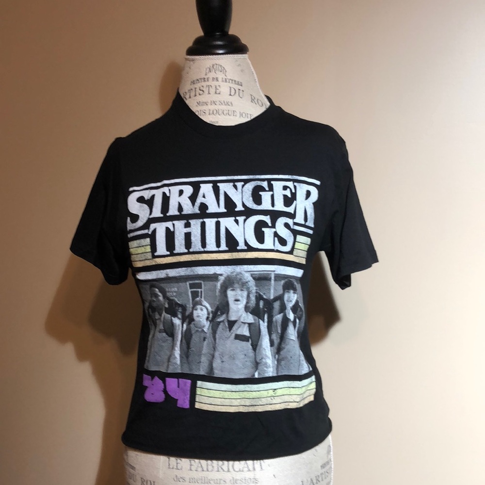 Stranger Things T-shirt, 21” Long, Black (size small)